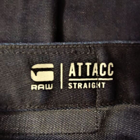 G-Star Raw Attacc Jeans Men’s 36X32 Blue Slim Straight Button Fly - Picture 6 of 6